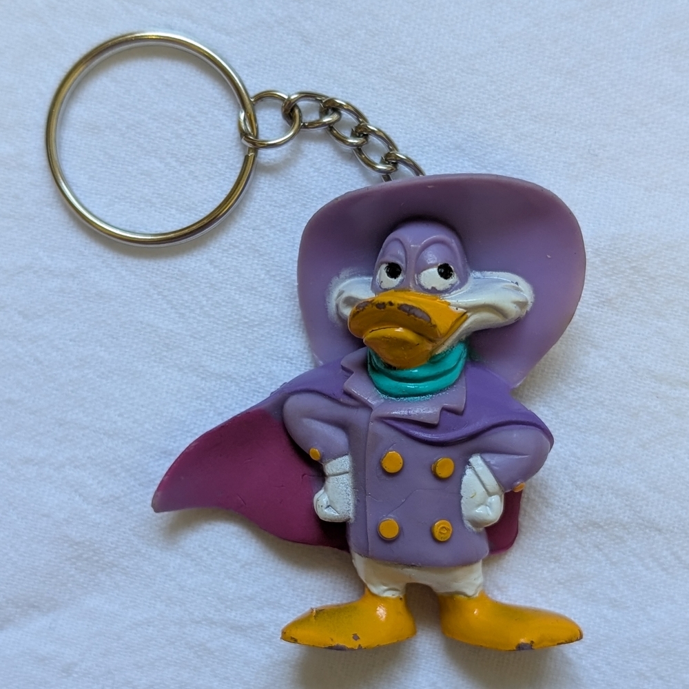 Vintage Disney Dark Wing Duck Upcycled Keychain